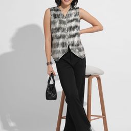 Fashfun Women Printed Cinched Waist Top-86