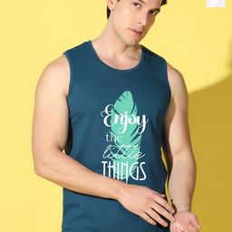 WOOSTRO Pack Of 2 Printed Combed Cotton Gym Vests VWS26(ENJOY PEACOCK)(PLAIN WHITE)-image-99