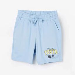 Fame Forever by Lifestyle Kids Powder Blue Cotton Printed Shorts-image-46