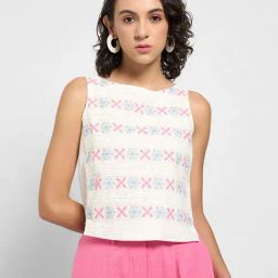 Akkriti by Pantaloons Snow White Embroidered Top-picture-43