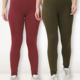 Gracit Maroon & Green Solid Tights (Pack of 2)-image-49