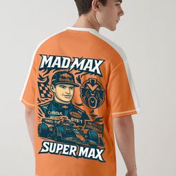 Crazymonk Men Graphic Printed Round Neck Cotton Oversized T-shirt-image-9