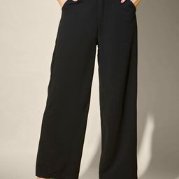 QIOA Women Solid Comfort High-Rise Casual Wide Leg Trousers-image-80