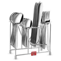FnS Orchid Silver Stainless Steel Cutlery - Set of 24-42