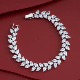 Kushal's Fashion Jewellery White Rhodium Polished Zircon Bracelet for Women-picture-27