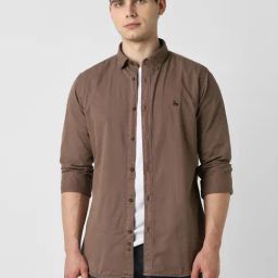 Van Heusen Brown Cotton Slim Fit Shirt-picture-44