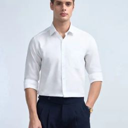Arrow White Cotton Slim Fit Self Pattern Shirt-picture-3