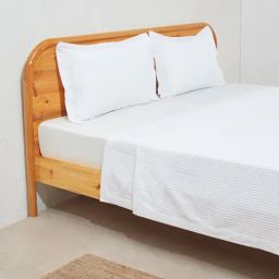 Westside Home White Waffle Textured Double Bedcover and Pillowcase Set-image-78