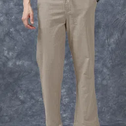 VOGAAN Men Relaxed Straight Leg Trousers-image-86