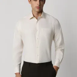 Van Heusen Beige Cotton Regular Fit Texture Shirt-picture-21