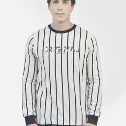Crimsoune Club Grey Regular Fit Striped Sweatshirt-36