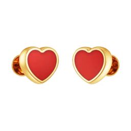 Joyalukkas 22k (916) Chic Red Heart Gold Studs For Women-image-67
