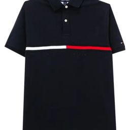 TOMMY HILFIGER Boys Navy Cotton Logo Polo T-Shirt-image-76
