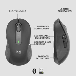 Logitech M650 910-006262 Graphite Wireless Mouse image 4