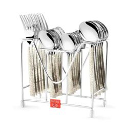 FnS Pebble Silver Stainless Steel Cutlery - Set of 24-11