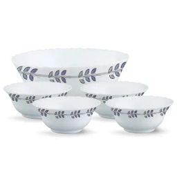 Larah by Borosil White Opalware Pudding Set of 5-48