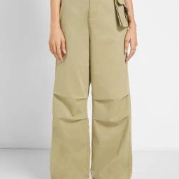 People By Pantaloons Olive Green Cotton Comfort Fit Trousers-picture-17