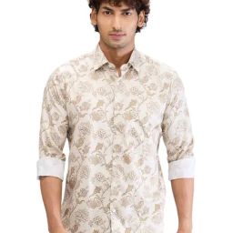 Colorplus Beige Regular Fit Printed Shirt-picture-0