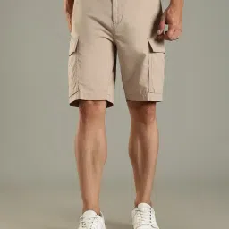 Tommy Hilfiger Beige Cotton Regular Fit Cargo Shorts-picture-7