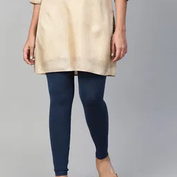 W Women Navy Blue Solid Churidar-image-79