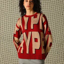Hubberholme Red & Beige Printed Sweater-6