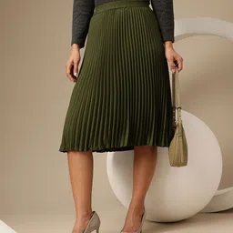 Chemistry Accordion Pleated Flared Skirt-image-33