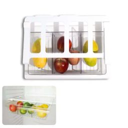 SCL Steelo White Plastic Sofresh Clear Sliding Fridge Storage Drawer With 3 Partitions-38