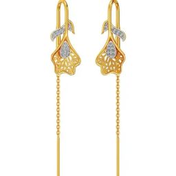 Joyalukkas 22k (916) Branching Blooms Gold Earrings For Women-picture-2