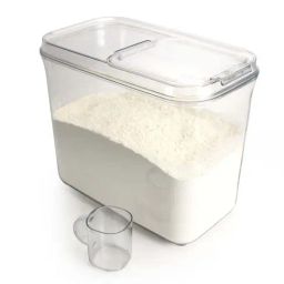 SCL Steelo Transparent Plastic Sofresh Kitchen Storage Large Container With Measuring Cup (17.6 L)-40