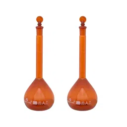 Supertek 1 L QR Coded Volumetric Flask Amber Color Class A ISI Mark with Interchangeable Glass and Super Stopper, Individual Works Certificate, 75.418.1000QI (Pack of 2)-3