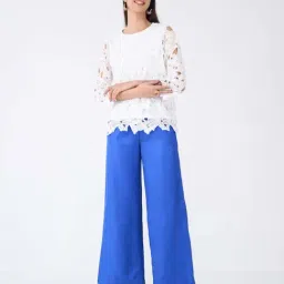 SALT Attire Blue Plain Trousers-image-75