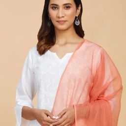 Fabindia Orange Striped Dupatta-image-15