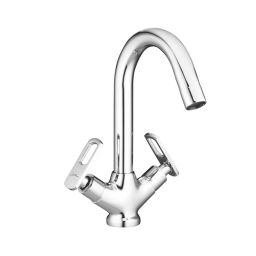 Jabra Center Hole Basin Mirer (L) Apolo Series Brass Chrome Finish Deck Mount Silver-image-83