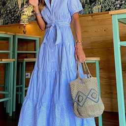 bebe Striped A-Line Dress-image-79