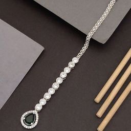 Anouk Silver-Plated Artificial Stones Studded Maang Tikka-picture-21