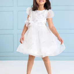 Mark and Mia Girls Round Neck Fit and Flare Dress-image-91