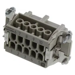 Harting Heavy Duty Connector Inserts / Modules RECTANGULAR HAN INSERT, FEM, 10WAY SCREW, 09330102701-89