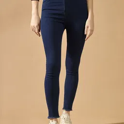 DOLCE CRUDO Women Skinny Fit High-Rise Stretchable Jeans-image-76