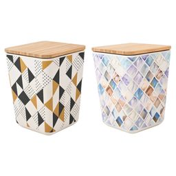 Earthism Eco Friendly Bamboo Fibre Canister Pack Of 2 - Multicolor-image-86