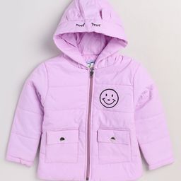 TOONYPORT Full Sleeves Smiley Detail Quilted Winter Jacket - Purple-picture-41