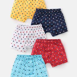 Babyhug 100% Cotton Stars Printed Trunks Pack of 5 - Multicolour-image-27