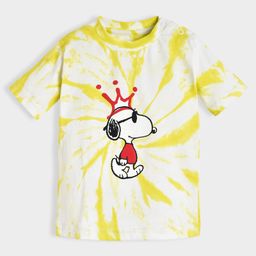 Mi Arcus Peanuts Featuring Half Sleeves Snoopy Printed & Tie Dye Effect Tee - Yellow-image-16