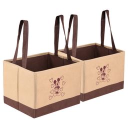 Kuber Industries Disney Mickey Drawer Storage Box  Storage Box for Clothes  Wardrobe Organizer for Books  Closet Box with Handle  Clothes Drawer Organizer  Small  Pack of 2  Beige & Brown-28