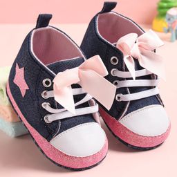Babyoye Lace up Booties with Ribbon Applique - Navy Blue-image-43