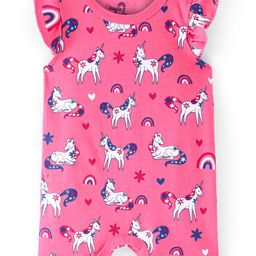 Doodle Poodle 100% Cotton Knit Frill Sleeves Romper With Unicorn Print -Pink-image-42