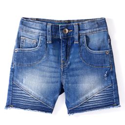 UCB Cotton Woven Knee Length Shorts with Striped Detailing - Blue-image-25
