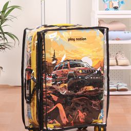 Play Nation Transparent Luggage Trolley Bag Protective Waterproof PVC Cover - 18 inch-image-4