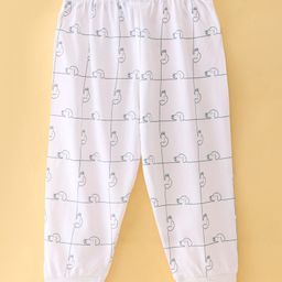 Ollypop Sinker Knit Full Length Lounge Pant Puppy Print - White-picture-22