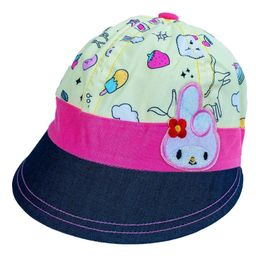 FS Kids Strawberry & Cherry Printed Summer Beach Cap - Yellow-14