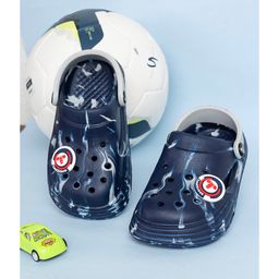 Toothless Camouflage Designed Perforated Clogs - Navy Blue & Grey-image-27